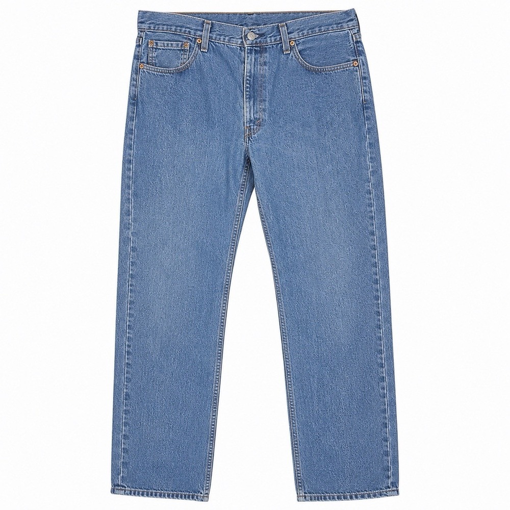 Levi's 505 Regular Fit Light Wash Blue Denim Jeans Straight Leg 5-Pocket 36x32